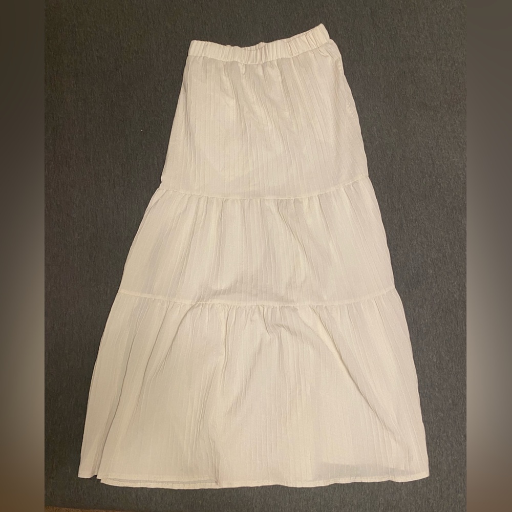 White Tiered Maxi Skirt